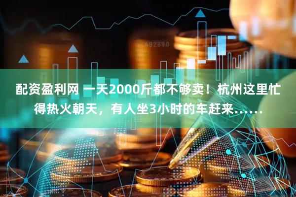 配资盈利网 一天2000斤都不够卖！杭州这里忙得热火朝天，有人坐3小时的车赶来……